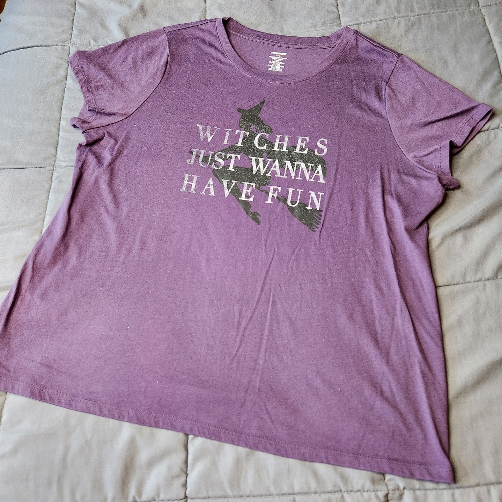 Witches Just Wanna Have Fun Halloween Purple Graphic Tee